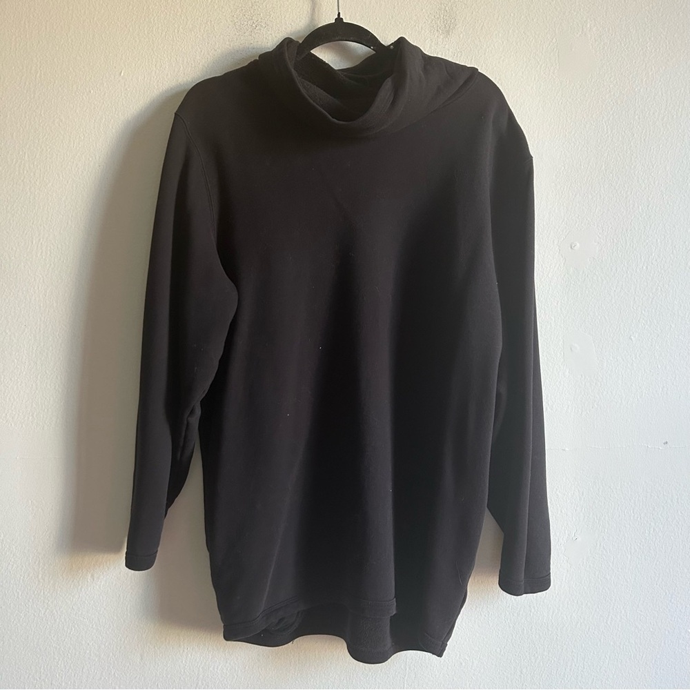 Aritzia Wilfred Free Sz L Black Relaxed High Collar Sweatshirt Sweater - Picture 5 of 9